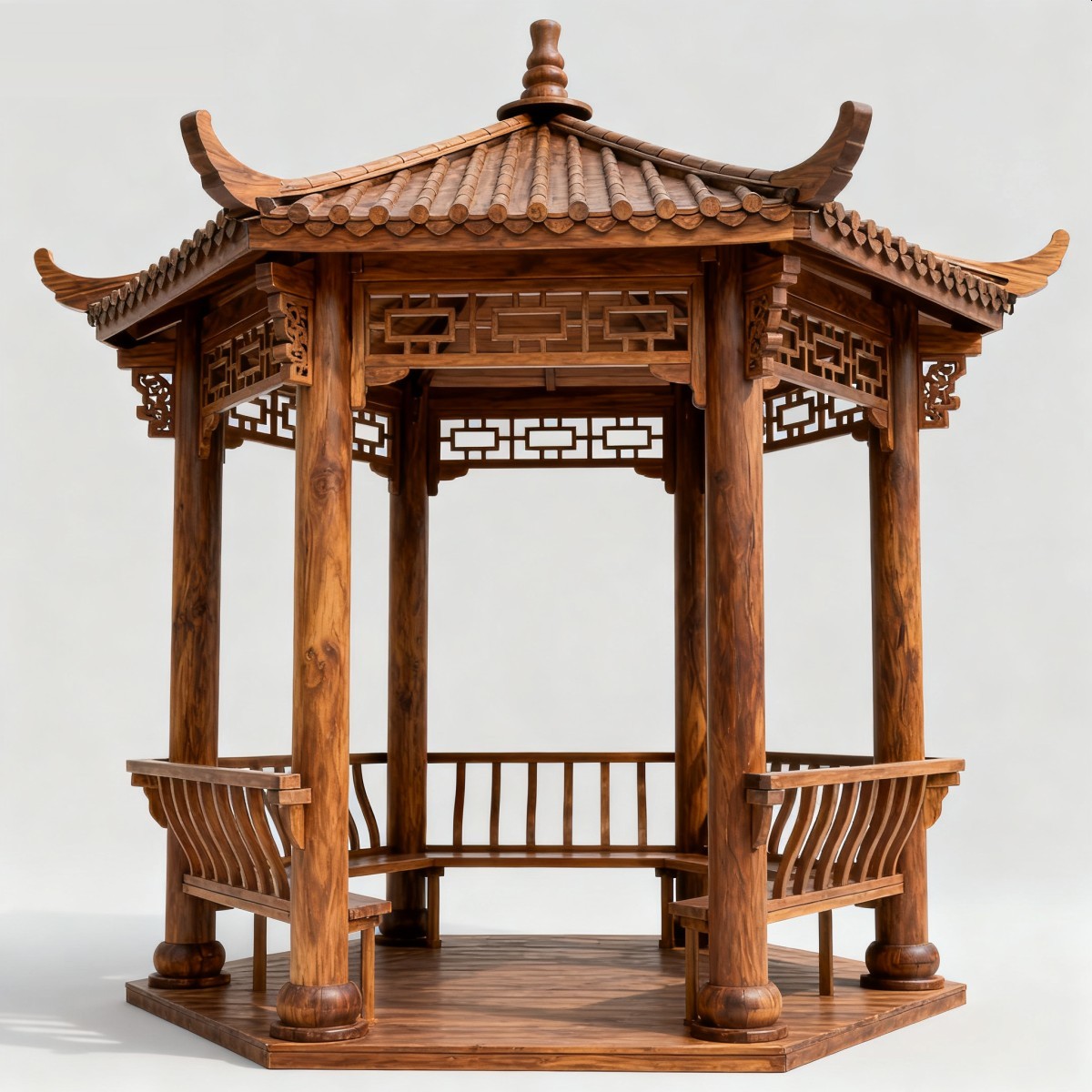 西藏中式风格防腐木凉亭,实木凉亭,木亭